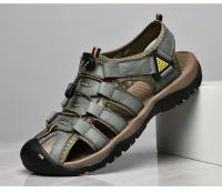 Sandalias de piel auténtica para hombre, zapatos informales para la playa, calzado deportivo antideslizante para exteriores, zapatos romanos de talla grande 38-48 - details 33