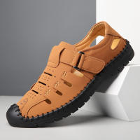 Sandalias de cuero suave para hombre, nuevo estilo, para exteriores, para conducir, zapatos de papá para hombre, zapatos de verano a la moda con agujeros - details 11