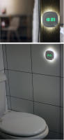 Luz Nocturna LED con Sensor de movimiento PIR con reloj de tiempo para el hogar, dormitorio, escaleras, lámpara de pared, brillo, batería, 2 colores de iluminación - details 14