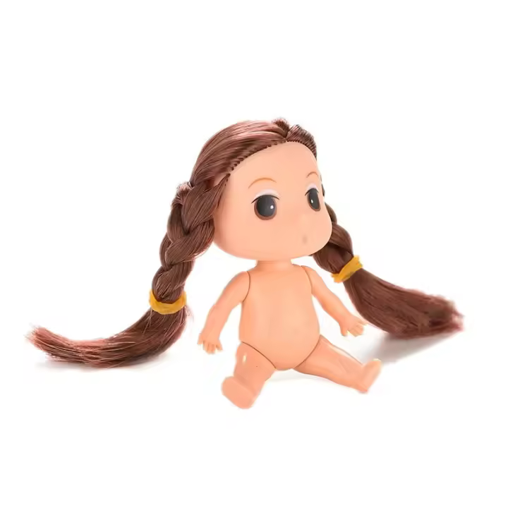 Muñeca de 9cm para Mini Ddung con Cabello de Color Marrón (Color Aleatorio) Muñeca de Moldado para Niñas Juguetes Aleatorios - 1