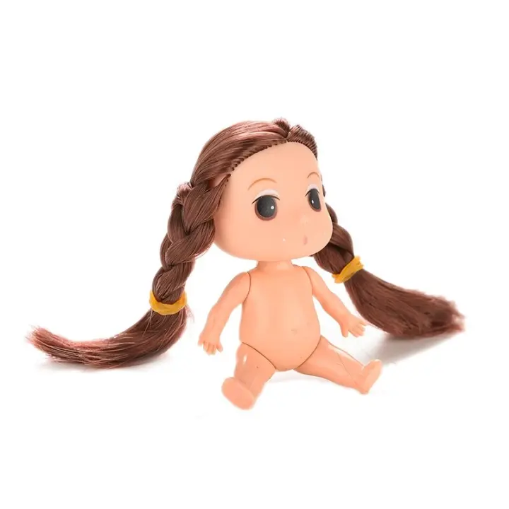 Muñeca de 9cm para Mini Ddung con Cabello de Color Marrón (Color Aleatorio) Muñeca de Moldado para Niñas Juguetes Aleatorios - 1