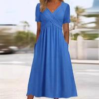 Vestido de manga corta con cuello en v para mujer, moda de verano - details 6