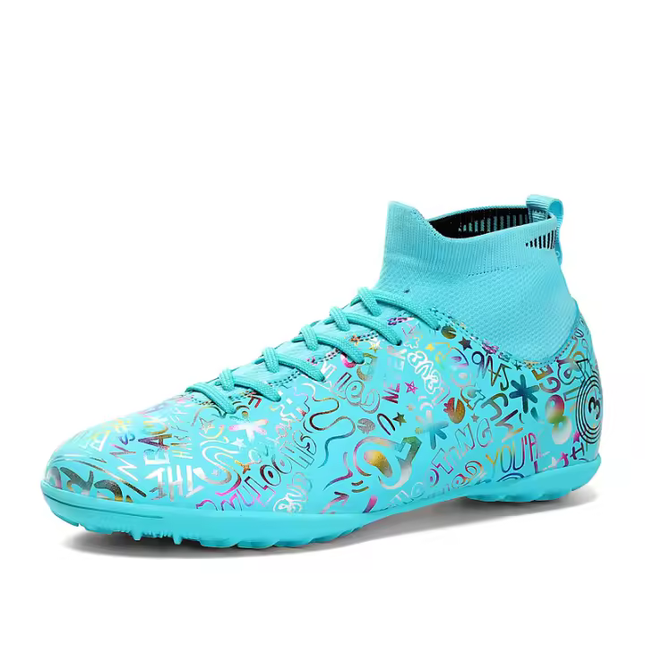 Zapatos de fútbol de marca para hombre, botas de fútbol de tobillo alto para niño, zapatillas de deporte de entrenamiento de hierba antideslizantes para exteriores, tacos, zapatillas de fútbol TF/FG - 1