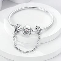 Cadena de Seguridad en Forma de Cruz Original 925 Plata Esterlina con Cuentas Ajuste para Pulsera Diy Joyería de Damas Regalo de Cumpleaños - details 7