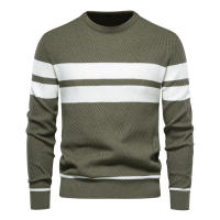 Nueva Suéter De Otoño Para Hombre Con Cuello Redondo Y Mangas Largas Patchwork Caliente Y Delgado Moda Casual Ropa De Hombre - details 7