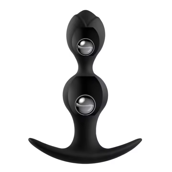 Dilatador anal de silicona con bola de acero integrada, dispositivo de tracción de cuentas para patio trasero, macho y hembra - 1