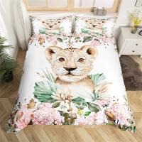 Juego de Ropa de Cama con Elefante y Flores para Bebé Animal de Dibujos Animados Lindo Cubierta de Edredón de Giraffe para Niñas y Niños - details 7