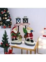 Adorno de Papá Noel, muñeco de nieve luminoso, artesanía de resina, ambiente navideño de escritorio, nuevo - details 16