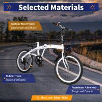 Bicicleta plegable de 20 pulgadas para adultos, 7 velocidades, color blanco,doble freno en V, altura ajustable - details 2