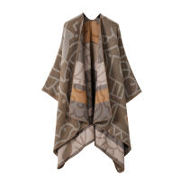 Mantel de Bloques de Color para Mujer Cape de Poncho de Frontal Abierto - details 0