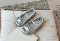 Zapatos de cuero con punta cuadrada para niñas, zapatillas de Ballet con diamantes de agua, suaves, estilo francés, novedad de verano, 2024 - details 6