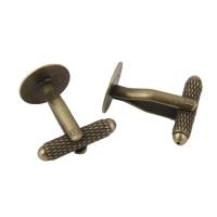20 Pieces Blank Cufflinks, Round Flat Base Pad, 12mm Findings, Bronze