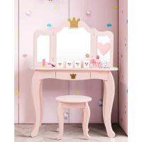 Tocador de Maquillaje Niña, 2 en 1 Mesa de Maquillaje con Espejo Plegable y Extraíble, Compartimentos Abiertos, Mesa Tocador Infantil de Madera (Rosa, con cajones) - details 10