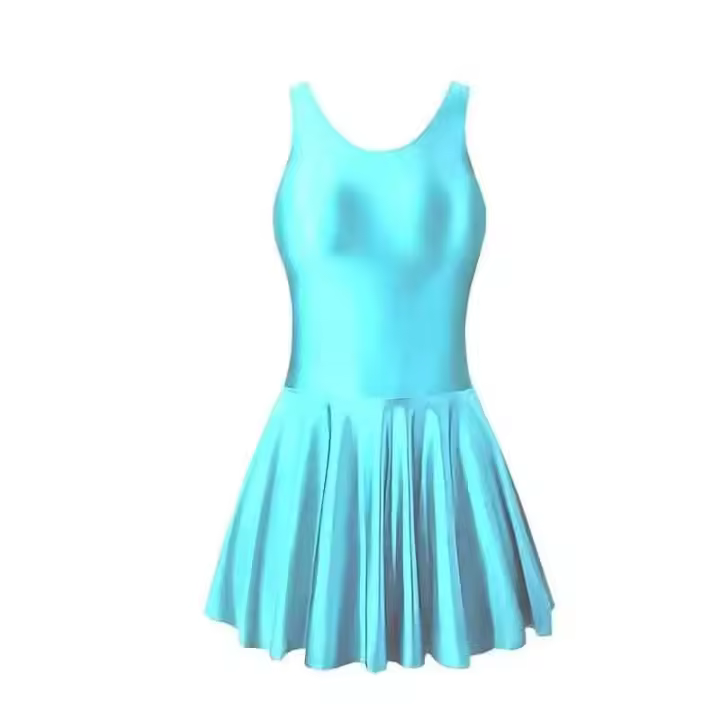 Mono sin costuras para mujer, mameluco sexy de manga corta con falda, pieza negra de cintura alta hecha de nailon para control de barriga - 1