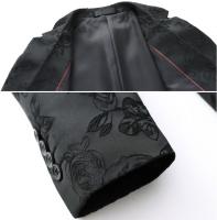 Chaqueta de esmoquin Floral para hombre, traje bordado rosa - details 13