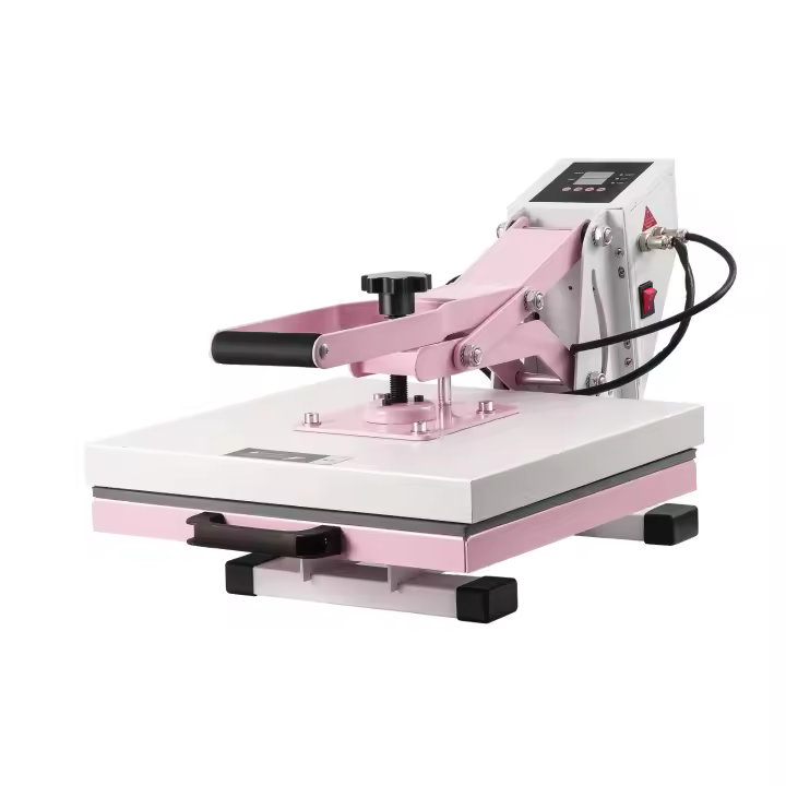 SucceBuy Máquina de prensado en caliente 15x15 pulgadas deslizable rosa para camisetas - 1