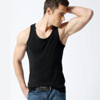 Caumanl-ropa interior de algodón para hombre, camiseta sin mangas de alta calidad para culturismo, Chaleco Ajustado sin mangas, talla CN - details 7