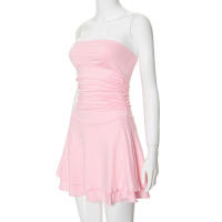M23DS735 Vestido superior de color sólido plisado de cintura alta ajustado nuevo a la moda para mujer - details 43