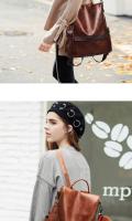 Mochila Vintage de cuero antirrobo para mujer, bolso de hombro de ocio de alta calidad, a la moda - details 3