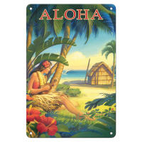 Carteles de hojalata de Metal de paisaje Vintage, decoración de pared para bares, hombre, cueva, cafetería, clubes, Hawaii, Holanda, Santorini, Venizia, Roma - details 13