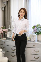 Camisa blanca de manga larga para mujer, blusas básicas de oficina, moda coreana, primavera y otoño - details 3