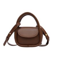 Diseñador de Moda Mini Bolso Negro Marrón Bolso de Hombro de Cuero con Tapones - details 1
