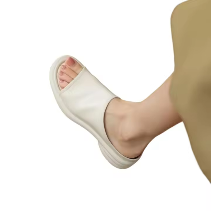 Sandalias de Verano para Mujer de Zapatillas de Cuero Suave Plataforma Cualificada de Suela Suave Rosa - 1