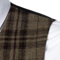 Chaleco de traje formal para hombre, chaleco de tweed con cuello en V, chalecos de traje de vestir para negocios para boda - details 9