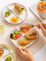 Ceramic Portion Control Diet Plate Divided Dessert Snack Serving Dish Platter for Balanced Meal Food Separator Appetizer Tray - details 9
