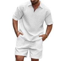 Conjunto deportivo para hombre, Polo de Color sólido, cómodo, informal, a la moda, novedad de verano, 2025 - details 3