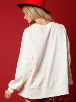 Sudadera de manga redonda con lentejuelas estilo coreano de moda 2025 para mujer - details 3