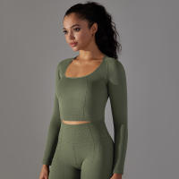 Nessaj-camisas de yoga sin costuras para mujer, top corto de manga larga, ropa deportiva para yoga, fitness, gimnasio, entrenamiento, correr - details 6