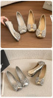 Zapatos plateados de punta cuadrada francesa para mujer, estilo hada de mariposa con boca baja y falda con tacón de aguja. - details 10