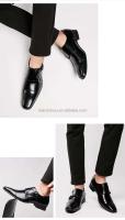 Zapatos de boda para hombre de cuero genuino marrón con logotipo Dropshipping y zapatos casuales de diseñador formal sólido de goma Oxford - details 8