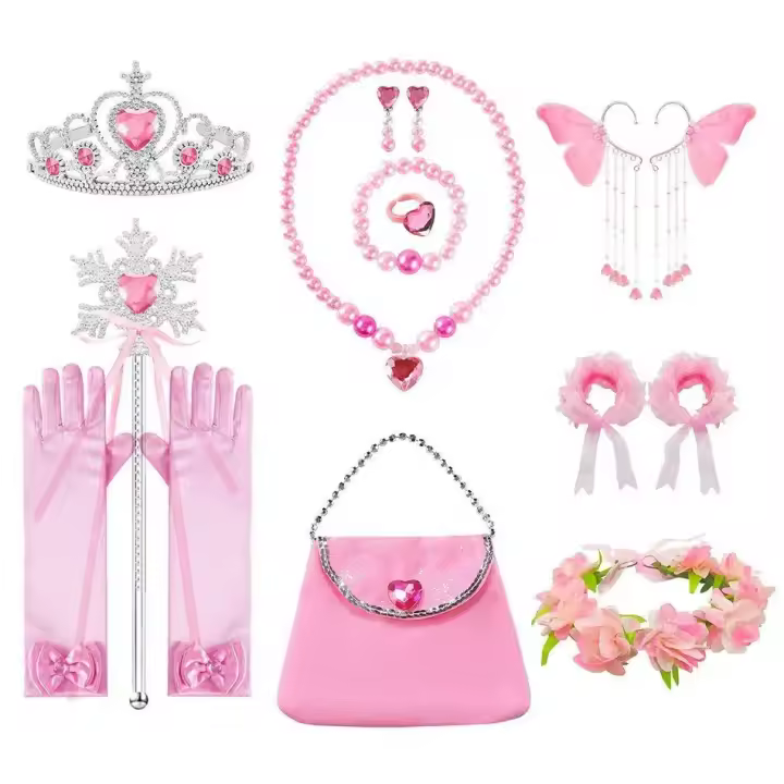 Vestido de princesa rosa para niñas, ropa de verano con mangas volantes y lentejuelas, disfraces de Carnaval de Halloween para niños - 1