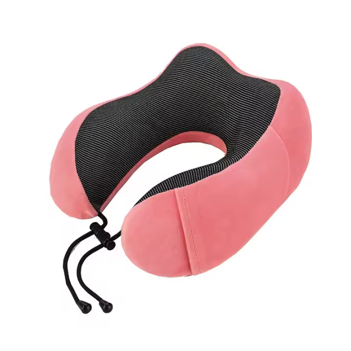 Almohada de algodón con memoria de viaje en U, cuello, coches de Motor y avión, siesta, tela magnética en forma de U - 1