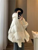 Chaqueta de Invierno de Puffa con Cuello de Piel Falsa Abrigo Cálido, Suelto, con Cremallera de Bolsillo para Mujeres - details 10