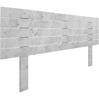 Cabecero de Madera reciclada DM con Patas Estilo Palet Horizontal Cama Palets Herrajes incluidos (150cm, Acabado Mármol) - details 0