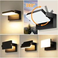 Apliques LED 60W Pared Exterior Interior 360 °   Rotación Negra Lámpara de Pared para Entrada Terraza Pasillo Focos LED Exterior 5000 Lumen Blanco Cálido 3000K Impermeable - details 22