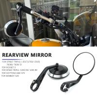 Kit de espejos retrovisores laterales para manillar de aleación de aluminio CNC para motocicleta, Kit de espejo final para Triumph Street Triple S 765 765RS 765R Bobber T120 Daytona 660 675 T120 T100, etc. - details 0