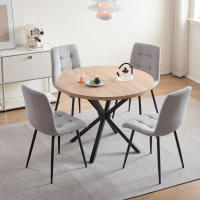 EGOONM-Sillas de comedor de tela de pana acolchadas, tapizadas, patas de Metal para balcón, restaurante y comedor, 4 unidades - details 2