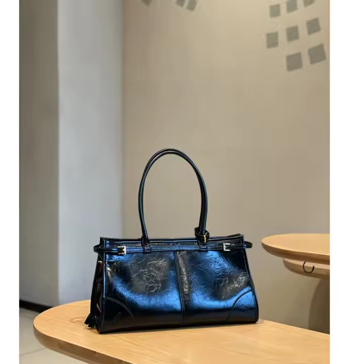 Bolso para las axilas, nuevo bolso de locomotora de piel de vaca de primera capa de gama alta para mujer, bolso bandolera para ir al trabajo, bolso de nicho - 1