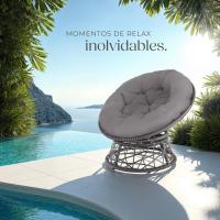 Muebles Jardín Exterior Resistentes a Intemperie, Sillón para Conjunto Jardín Exterior, Cojín Grande y Mullido, Altura Ajustable - Gris - details 7