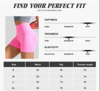 Pantalones cortos de yoga para mujer, color rosa, levantamiento de cadera, pantalones cortos de entrenamiento sin costuras, absorbentes del sudor y transpirables - details 0