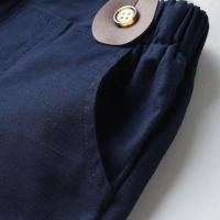 Traje de otoño de estilo coreano para niños, ropa Formal, cárdigan con solapa de rayas verticales para primer cumpleaños, conjunto de tirantes con flores para niño - details 10