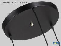 Lámpara colgante Vintage de tela de hierro, pantalla negra para restaurante, casa de té, cadena de hierro para interiores - details 11