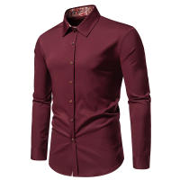 Camisa de Moda Primavera para Hombre con Diseño de Patchwork de Flores Manga Larga Camisa de Negocios Casual para Fiesta Material Exterior de Poliéster - details 2