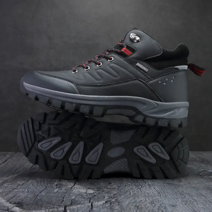 Zapatos de senderismo populares para hombre, zapatillas de cuero para exteriores, botas de montaña, calzado de escalada, trotar, trekking - 1