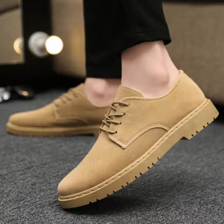 Zapatos Casuales para Hombres 2025 Moda en Gamuza Cómodos para Conducir con Cordones - 1