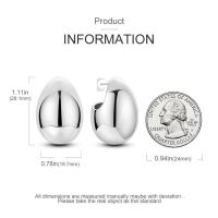 Pendientes de aro de plata en forma de huevo para mujer, pendientes, regalos de joyería - details 4